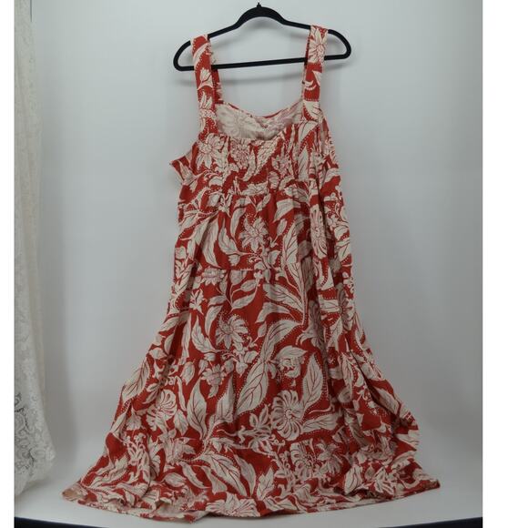 Who What Wear Batik Floral Aurora Red Dress Boho Plus Sz 1X - Picture 2 of 16